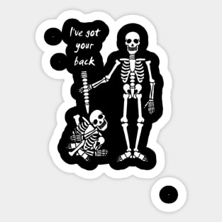 I've Got Your Back Friendship Skeleton Sticker